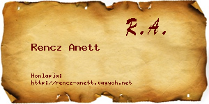 Rencz Anett névjegykártya